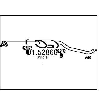 Střední tlumič výfuku MTS 01.52860