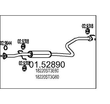 Střední tlumič výfuku MTS 01.52890