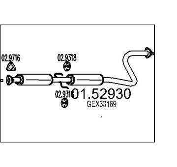 Střední tlumič výfuku MTS 01.52930
