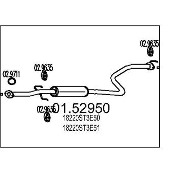 Střední tlumič výfuku MTS 01.52950