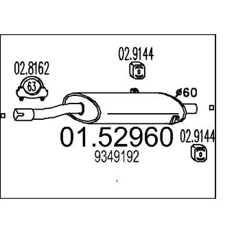 Střední tlumič výfuku MTS 01.52960