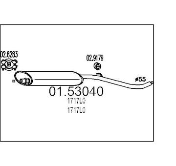 Střední tlumič výfuku MTS 01.53040