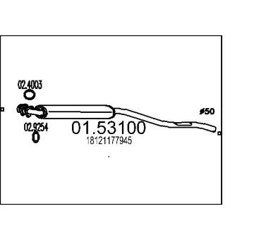 Střední tlumič výfuku MTS 01.53100