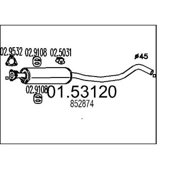 Střední tlumič výfuku MTS 01.53120