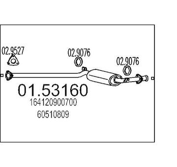 Střední tlumič výfuku MTS 01.53160