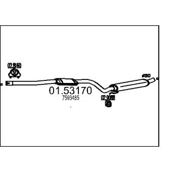 Střední tlumič výfuku MTS 01.53170