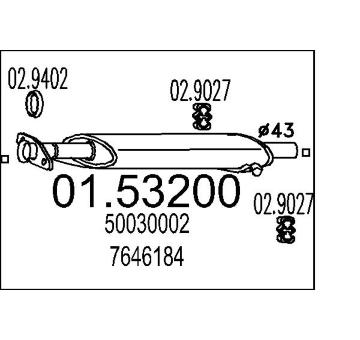 Střední tlumič výfuku MTS 01.53200