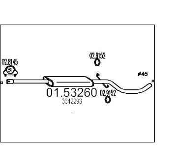 Střední tlumič výfuku MTS 01.53260
