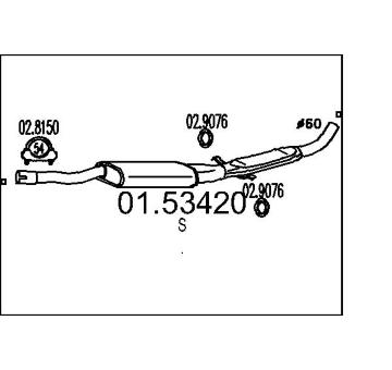Střední tlumič výfuku MTS 01.53420