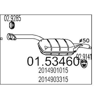 Střední tlumič výfuku MTS 01.53460