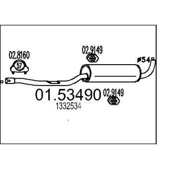 Střední tlumič výfuku MTS 01.53490