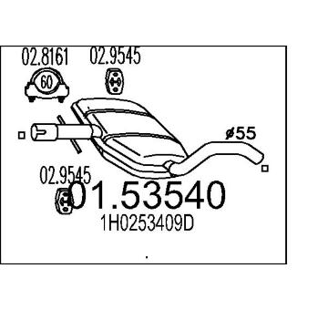Střední tlumič výfuku MTS 01.53540