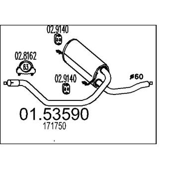 Střední tlumič výfuku MTS 01.53590