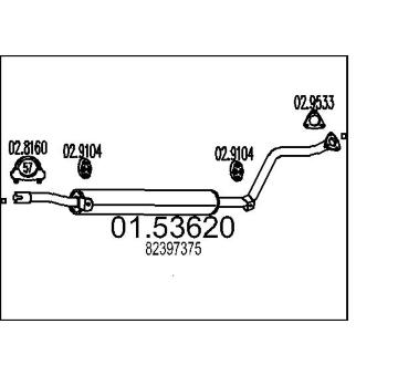Střední tlumič výfuku MTS 01.53620