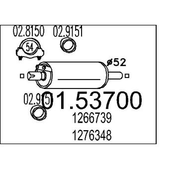 Střední tlumič výfuku MTS 01.53700