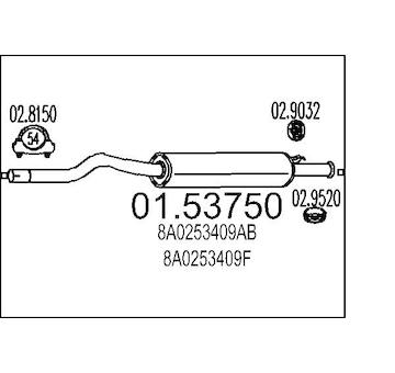 Stredni tlumic vyfuku MTS 01.53750