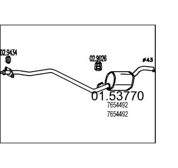 Střední tlumič výfuku MTS 01.53770