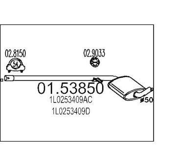 Střední tlumič výfuku MTS 01.53850