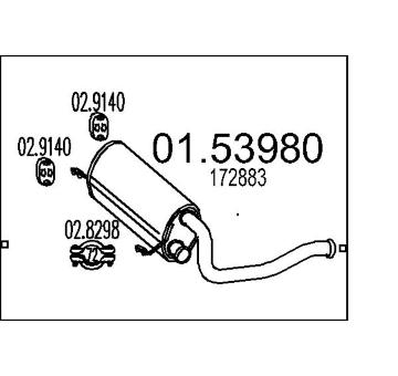 Střední tlumič výfuku MTS 01.53980