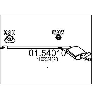 Střední tlumič výfuku MTS 01.54010