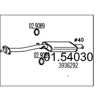Střední tlumič výfuku MTS 01.54030