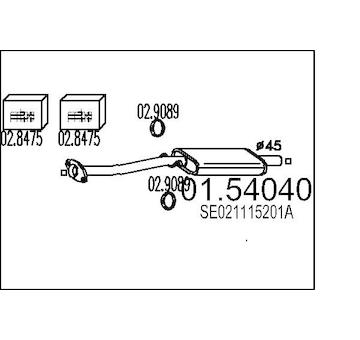 Střední tlumič výfuku MTS 01.54040