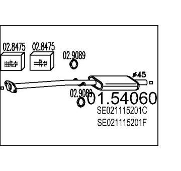Střední tlumič výfuku MTS 01.54060
