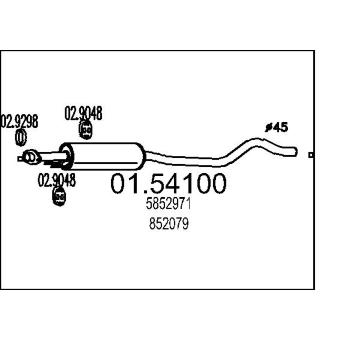Střední tlumič výfuku MTS 01.54100
