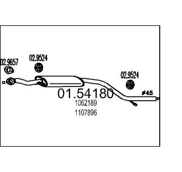 Střední tlumič výfuku MTS 01.54180