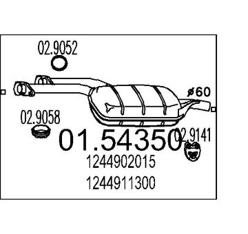 Střední tlumič výfuku MTS 01.54350