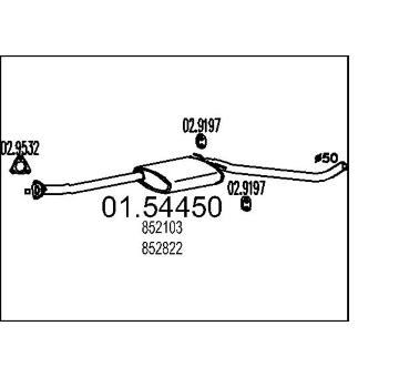 Střední tlumič výfuku MTS 01.54450