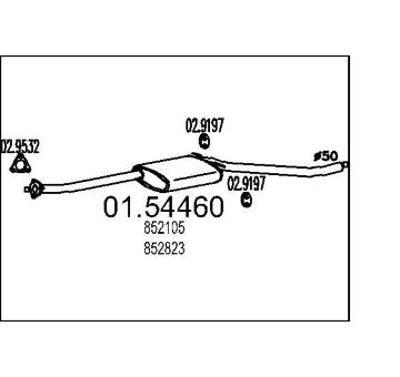 Střední tlumič výfuku MTS 01.54460