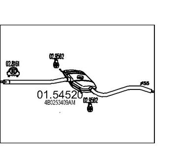 Střední tlumič výfuku MTS 01.54520
