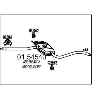 Stredni tlumic vyfuku MTS 01.54540