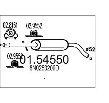 Střední tlumič výfuku MTS 01.54550