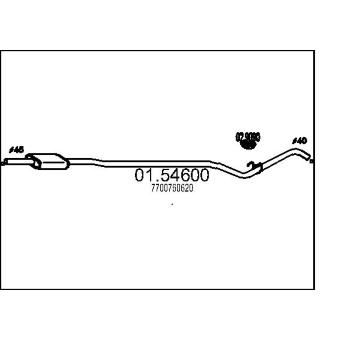 Střední tlumič výfuku MTS 01.54600