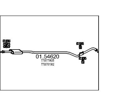 Střední tlumič výfuku MTS 01.54620
