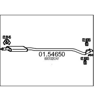 Střední tlumič výfuku MTS 01.54650