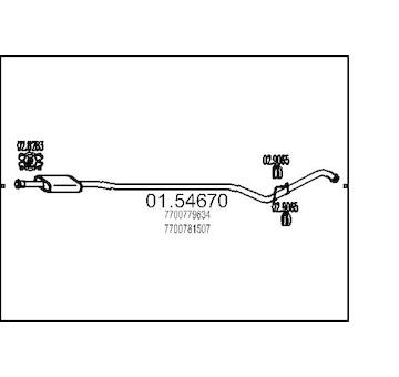 Střední tlumič výfuku MTS 01.54670