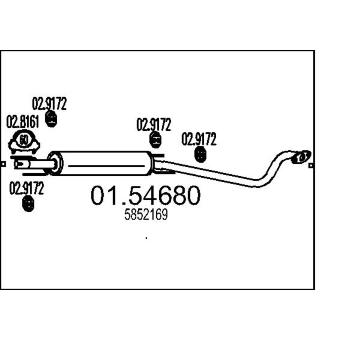 Střední tlumič výfuku MTS 01.54680