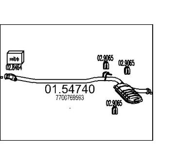 Střední tlumič výfuku MTS 01.54740