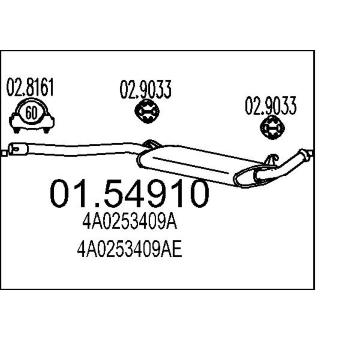 Střední tlumič výfuku MTS 01.54910