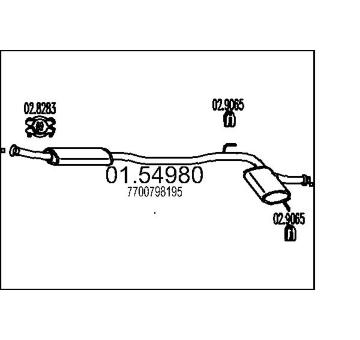 Střední tlumič výfuku MTS 01.54980