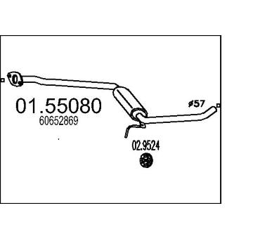 Střední tlumič výfuku MTS 01.55080