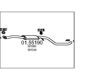 Střední tlumič výfuku MTS 01.55190
