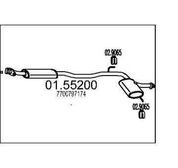Střední tlumič výfuku MTS 01.55200