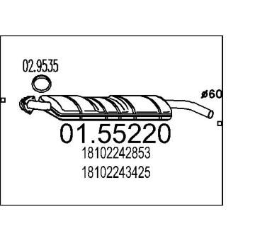 Střední tlumič výfuku MTS 01.55220