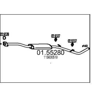 Střední tlumič výfuku MTS 01.55280