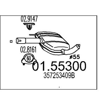 Střední tlumič výfuku MTS 01.55300