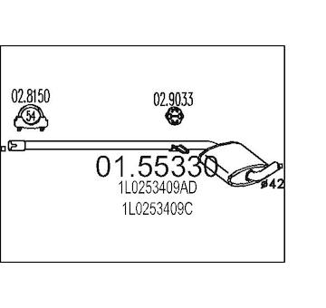 Stredni tlumic vyfuku MTS 01.55330